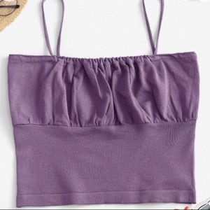 ZAFUL Solid Ruched Tank Top